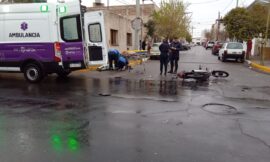 Accidente de tránsito deja una persona herida en la esquina de Las Heras y Lamadrid