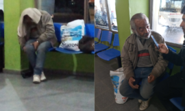 Omar tiene 75 años y hace un año ya que duerme en la Terminal de Ómnibus de Villa Mercedes