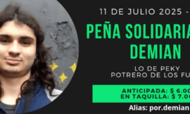Realizan una peña solidaria para recaudar fondos para Demian, quien necesita un trasplante de córnea