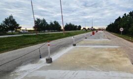 Reparación de losas en la Autopista de las Serranías Puntanas en el kilómetro 658 hacia Córdoba